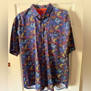 Reyn Spooner Blue and Red Patterned Men's Shirt
